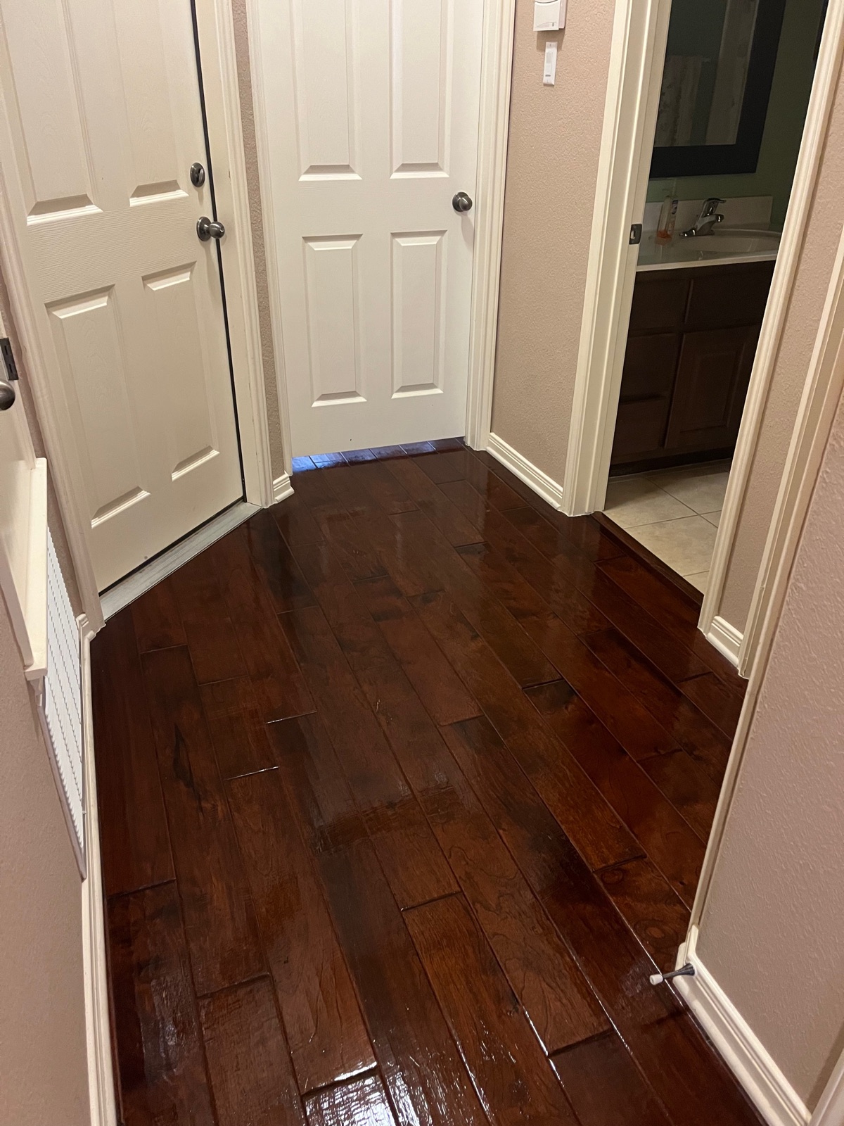 Same hardwood floor with restored shine